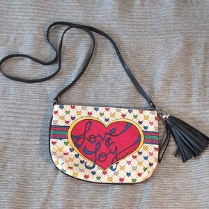 Brighton Love & Joy Crossbody Bag with Heart Pattern